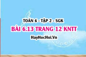 Bài 6.13 trang 12 Toán 6 Tập 2 Kết nối tri thức